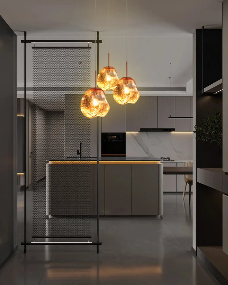 New Lava Glass Ice Cube Bedroom Bedside Chandelier Ceiling Chandelier Ceiling Pendant Lamp Ceiling Light Home Appliance