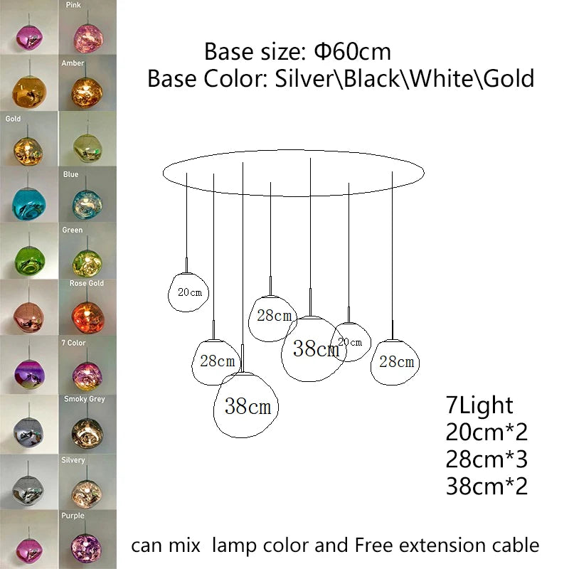 Nordic Lava LED Pendant Light Modern Light PVC Lighting Living Room Lights Indoor Deco Home Fixtures Loft Kitchen Hanging Lamps