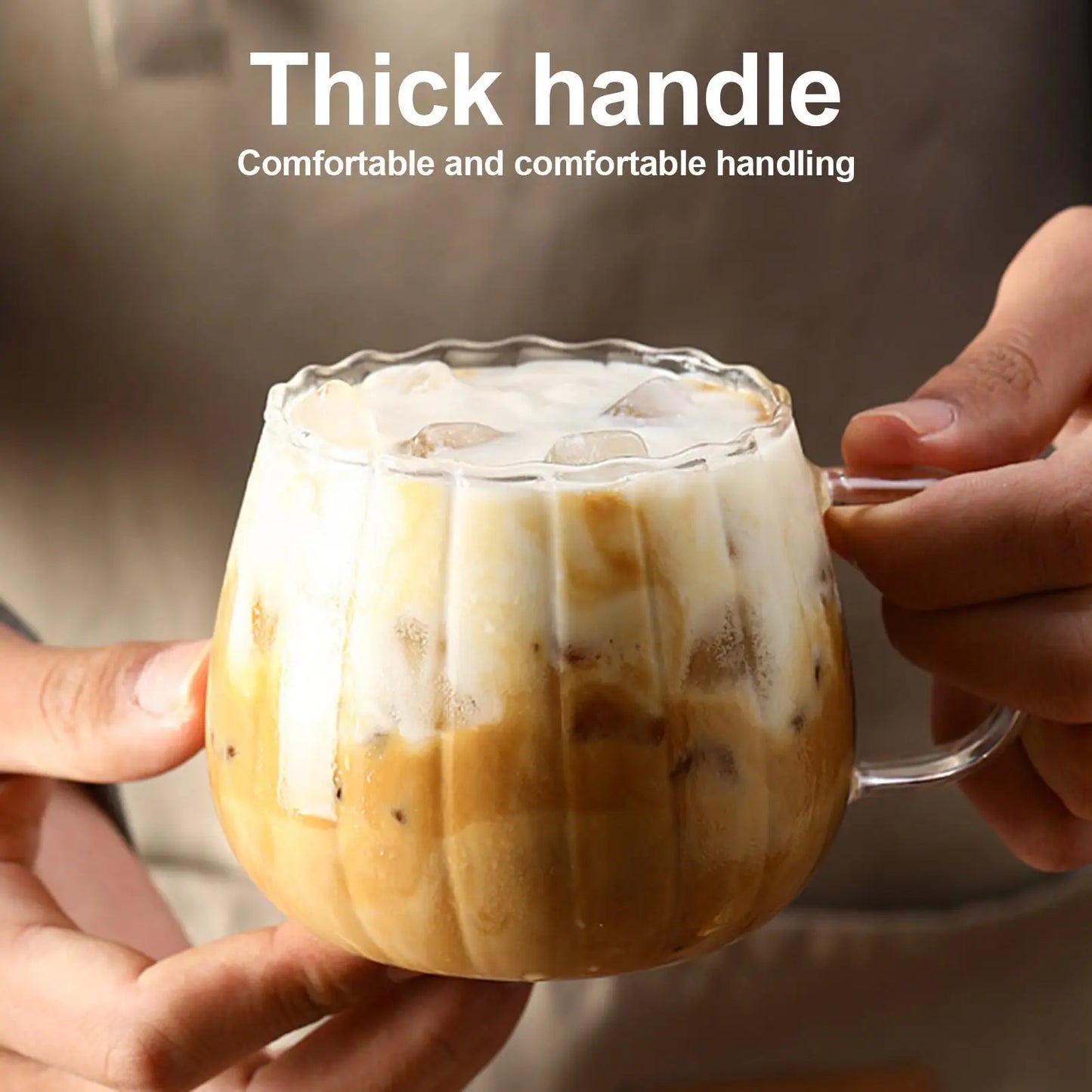 Pumpkin Glass Mug Breakfast Heat-Resistant Oatmeal Milk Coffee Cup Breakfast Milk Cup Water Cup Juice Milk Tea Cup 400ml