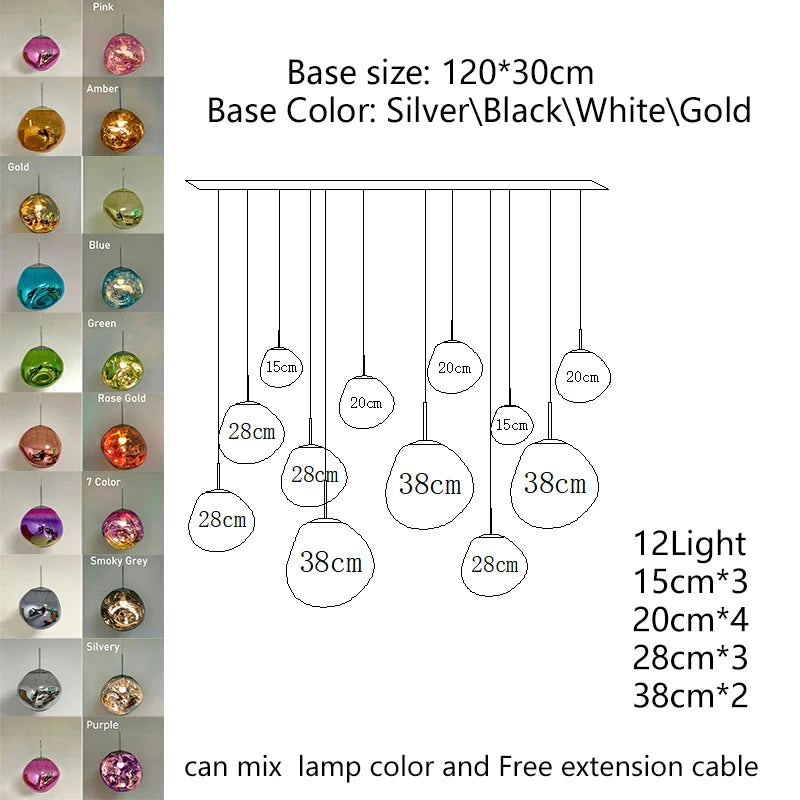 Nordic Lava LED Pendant Light Modern Light PVC Lighting Living Room Lights Indoor Deco Home Fixtures Loft Kitchen Hanging Lamps