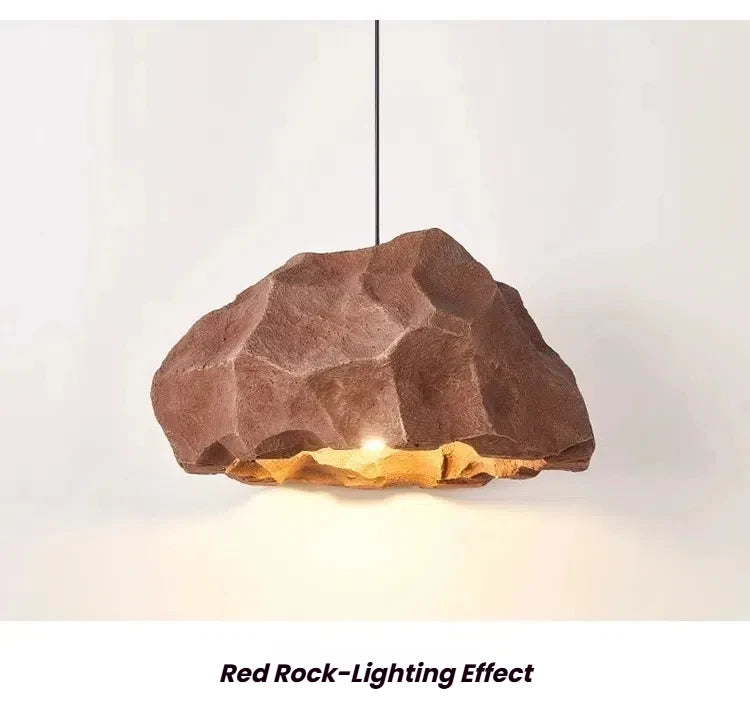 Wabi Sabi LED Pendant Light Nordic Ceiling Pendant Lamp for Living Dining Room Bedroom Creative Design Stone Shaped Hanging Lamp
