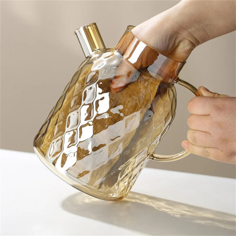 1.8L Transparent Borosilicate Glass Teapot Heat-Resistant Clear Tea Pot Flower Tea Set Puer Kettle Cup Office Home Tools