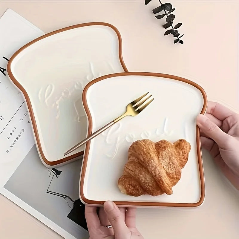Breakfast Plate, Modern Bread/Dessert/Steak/Pasta Dish, Elegant Tableware for Home, Restaurants, Cafes - Versatile Use