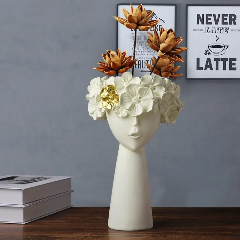 Nordic Decoration Home  Flower Vase  Living Room Decoration  Vases Cute Girl Arranging Flower Container Desktop Accessories