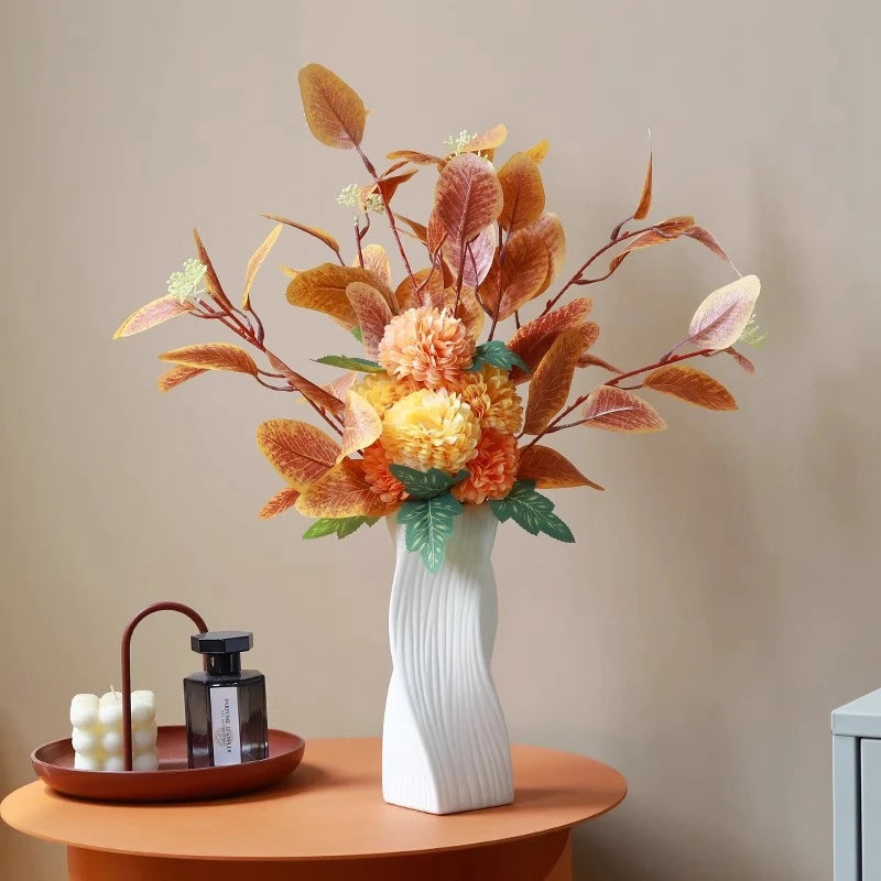 Nordic Vase Imitation Ceramic Flower Bottle Decorative Flowerpot Flower Arranging Ornament Plastic Home Plant Pot Wedding decor