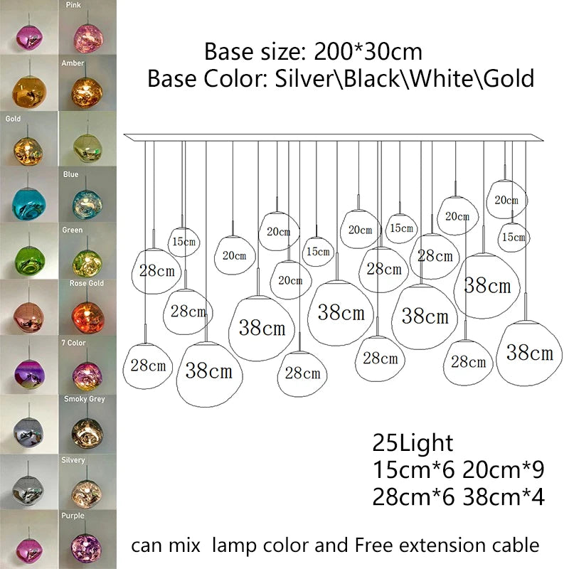 Nordic Lava LED Pendant Light Modern Light PVC Lighting Living Room Lights Indoor Deco Home Fixtures Loft Kitchen Hanging Lamps