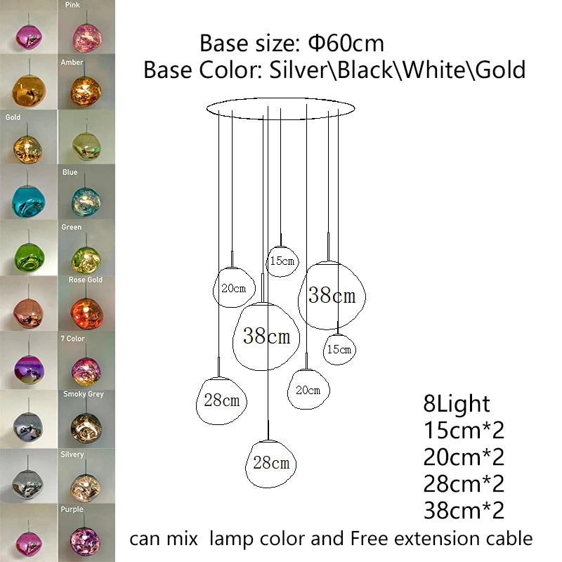 Nordic Lava LED Pendant Light Modern Light PVC Lighting Living Room Lights Indoor Deco Home Fixtures Loft Kitchen Hanging Lamps