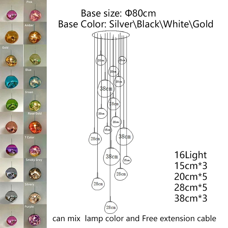 Nordic Lava LED Pendant Light Modern Light PVC Lighting Living Room Lights Indoor Deco Home Fixtures Loft Kitchen Hanging Lamps