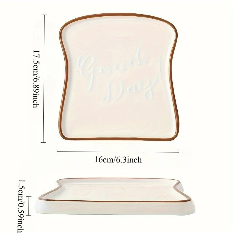Breakfast Plate, Modern Bread/Dessert/Steak/Pasta Dish, Elegant Tableware for Home, Restaurants, Cafes - Versatile Use