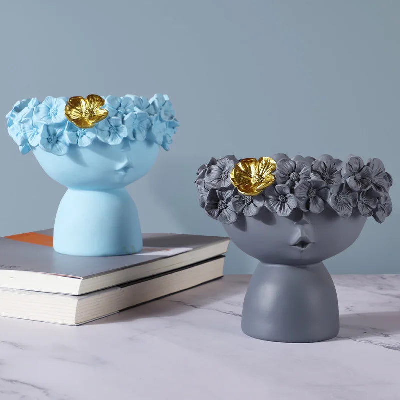 Nordic Decoration Home  Flower Vase  Living Room Decoration  Vases Cute Girl Arranging Flower Container Desktop Accessories