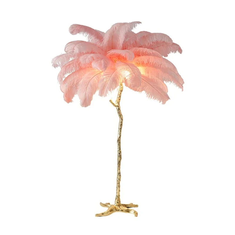 Nordic Ostrich Feather Floor Lamp Living Room Sofa Background Wall Floor Standing Lamp Home Decor Bedroom Bedside Table Lighting