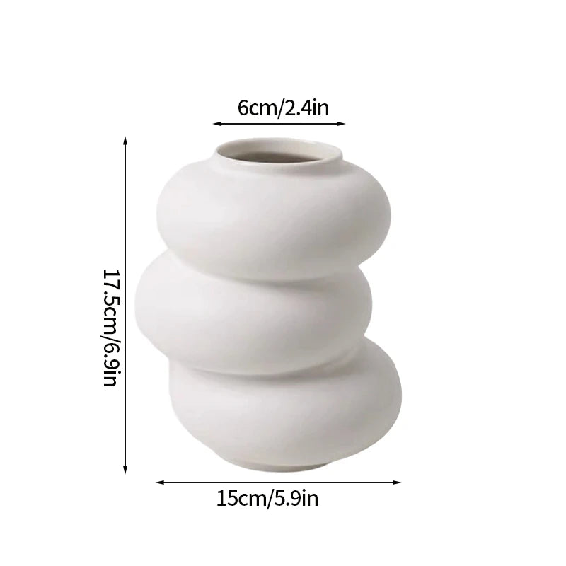 Nordic Vase Imitation Ceramic Flower Bottle Decorative Flowerpot Flower Arranging Ornament Plastic Home Plant Pot Wedding decor