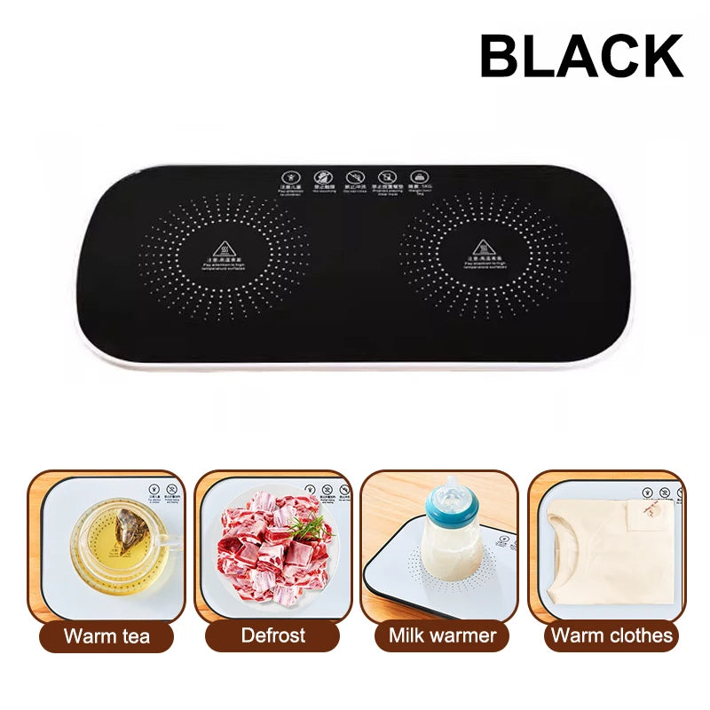 Electric Food Warmer Plate for Home Full Surface Heating Tray Keeps Meal Hot Multifunction Buffet Server Family Dinner Essential