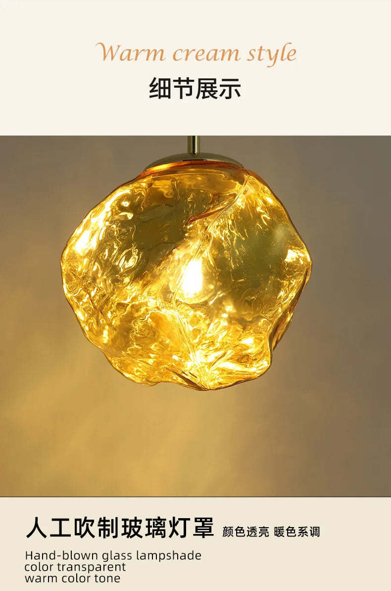 New Lava Glass Ice Cube Bedroom Bedside Chandelier Ceiling Chandelier Ceiling Pendant Lamp Ceiling Light Home Appliance
