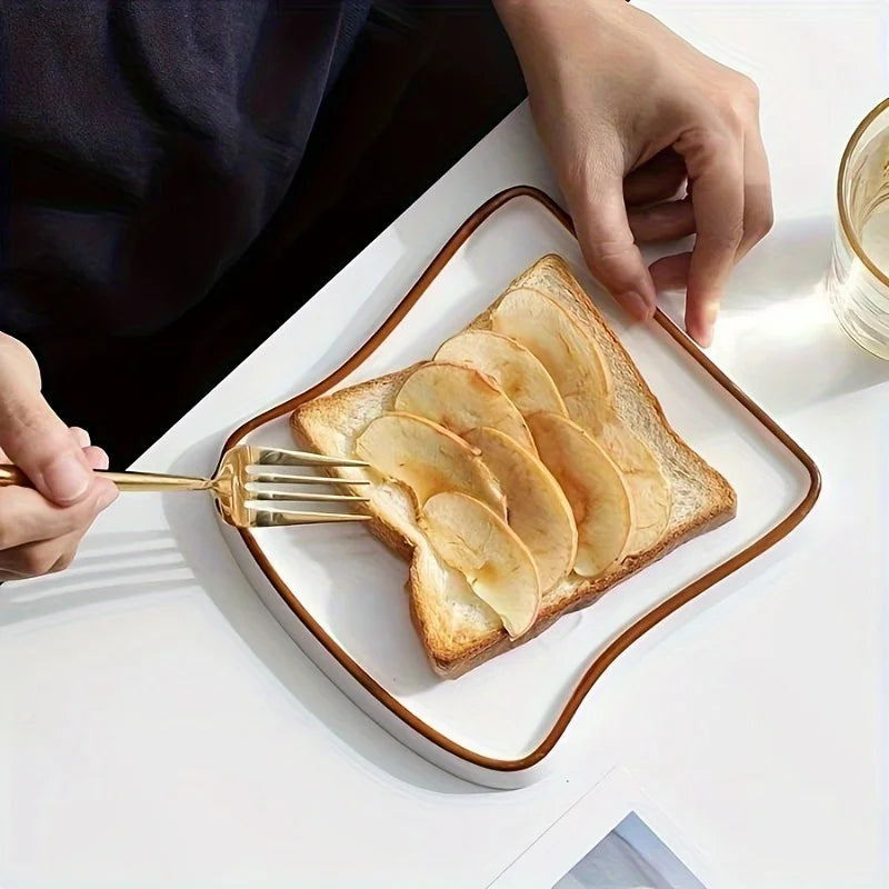 Breakfast Plate, Modern Bread/Dessert/Steak/Pasta Dish, Elegant Tableware for Home, Restaurants, Cafes - Versatile Use