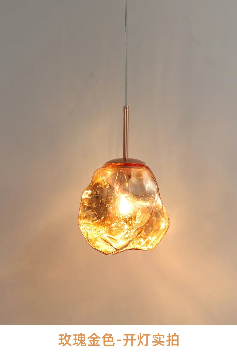 New Lava Glass Ice Cube Bedroom Bedside Chandelier Ceiling Chandelier Ceiling Pendant Lamp Ceiling Light Home Appliance