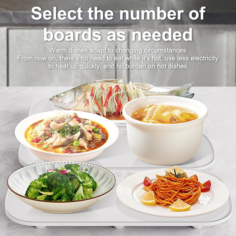 Electric Food Warmer Plate for Home Full Surface Heating Tray Keeps Meal Hot Multifunction Buffet Server Family Dinner Essential