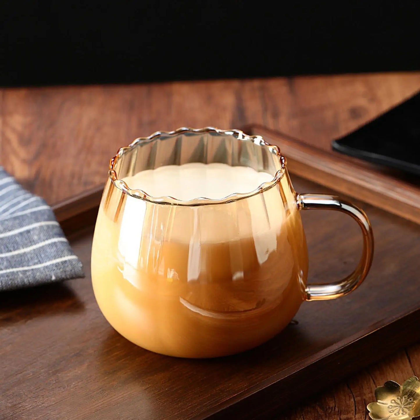 Pumpkin Glass Mug Breakfast Heat-Resistant Oatmeal Milk Coffee Cup Breakfast Milk Cup Water Cup Juice Milk Tea Cup 400ml