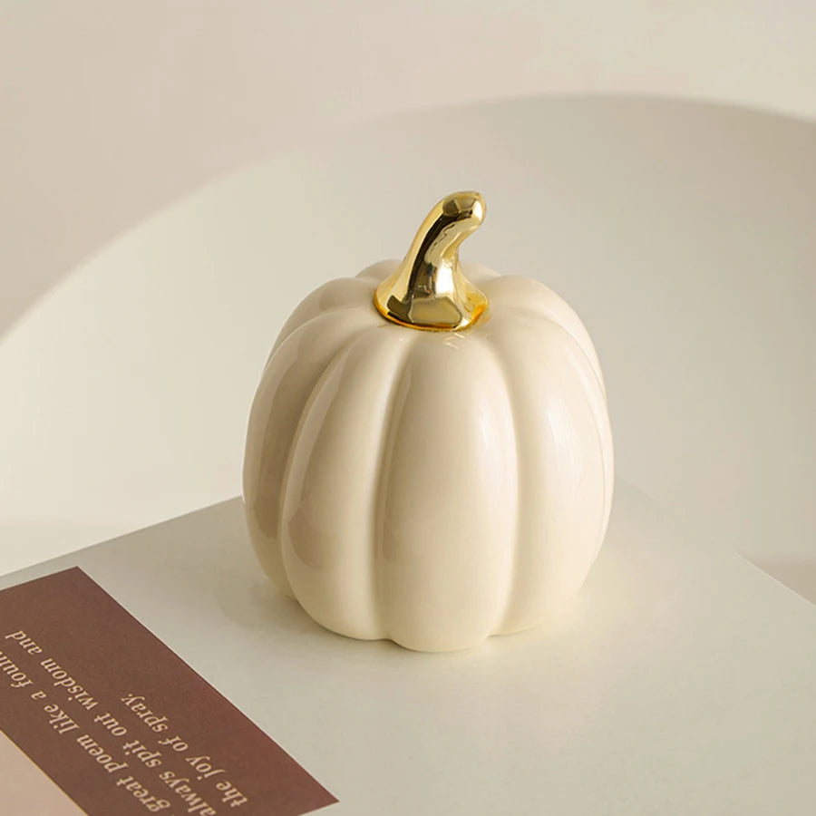 Luxury Nordic Style Ceramic Lovely Funny Vegetable Pumpkin Home Ornament Figurines Arts Crafts Desk Decor Statues Sculpture Prop