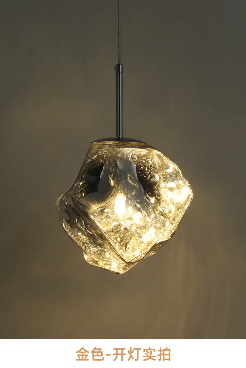 New Lava Glass Ice Cube Bedroom Bedside Chandelier Ceiling Chandelier Ceiling Pendant Lamp Ceiling Light Home Appliance