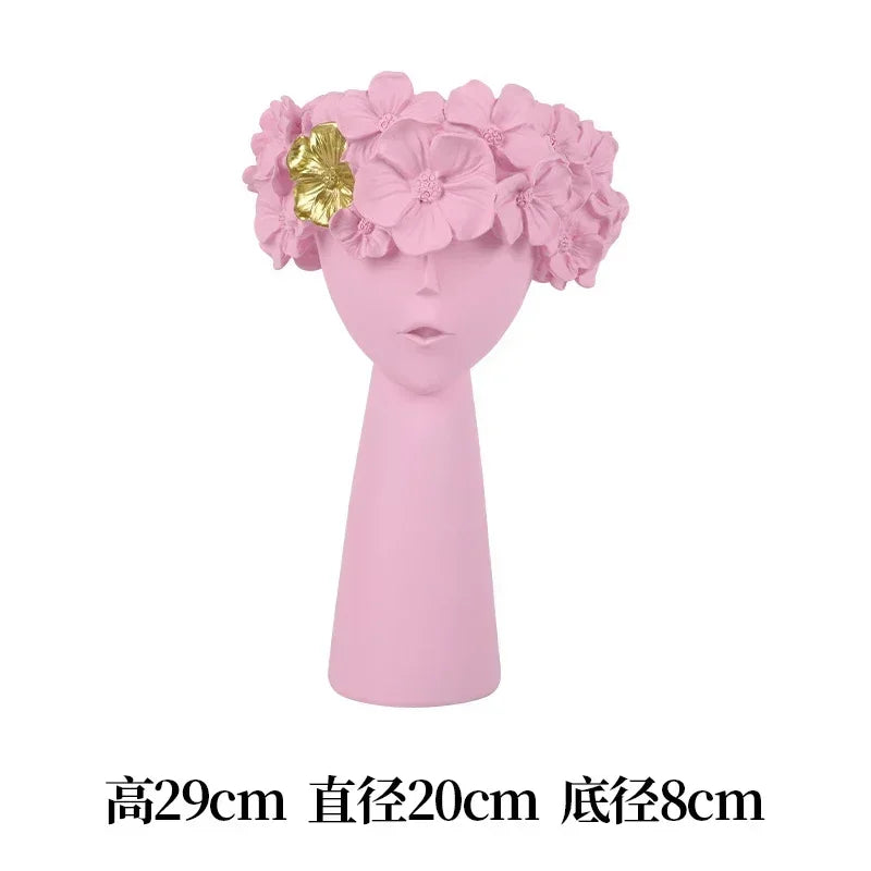Nordic Decoration Home  Flower Vase  Living Room Decoration  Vases Cute Girl Arranging Flower Container Desktop Accessories