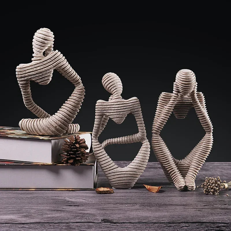 Nordic Abstract Thinker Statue Resin Figurine Office Home  Decoration Desktop Decor Handmade Crafts Sculpture Modern Art