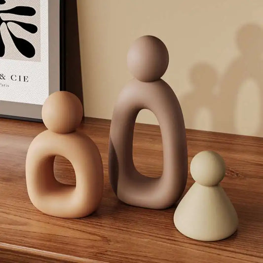 Simple Family Statue Modern Style Home Decor Hollow Sculpture Nordic Living Room Ornaments Bedroom Decoration Figurines Gift