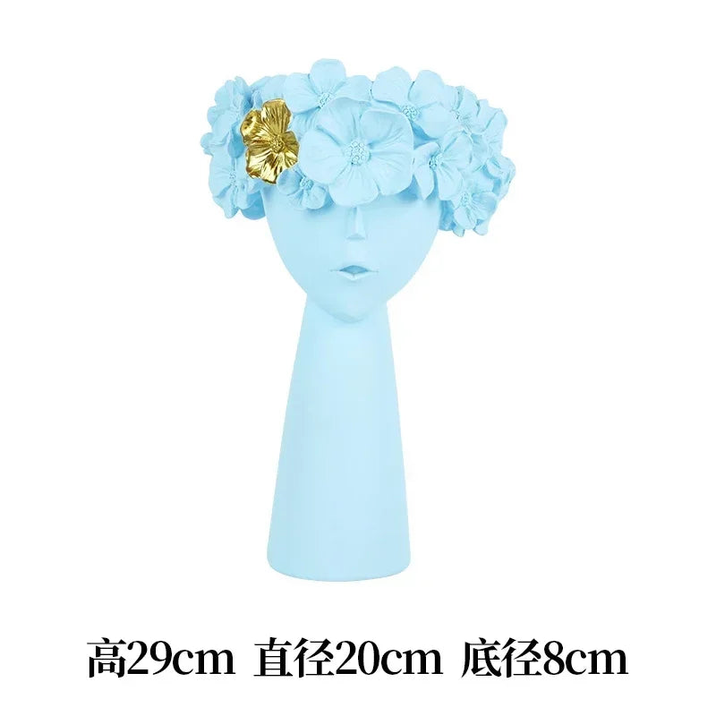 Nordic Decoration Home  Flower Vase  Living Room Decoration  Vases Cute Girl Arranging Flower Container Desktop Accessories