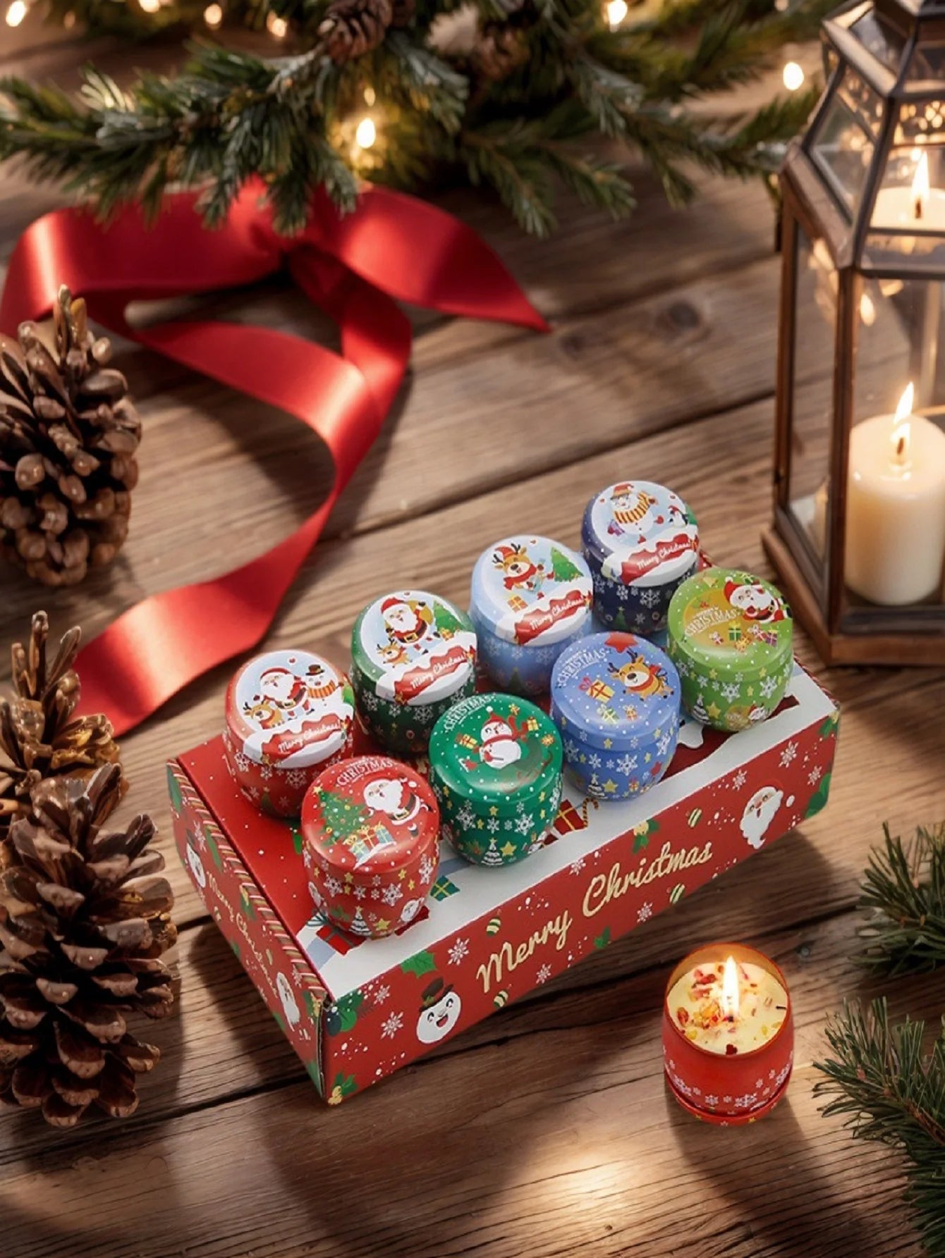 Christmas Aromatherapy Candles Santa Claus Snowmen Tin Cans Candle Christmas Decoration For Home Xmas New Year 2025 Navidad