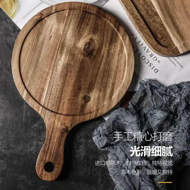 Steak plate wooden household Japanese wooden plate rectangular plate western food plate breakfast tableware pizza wooden tray