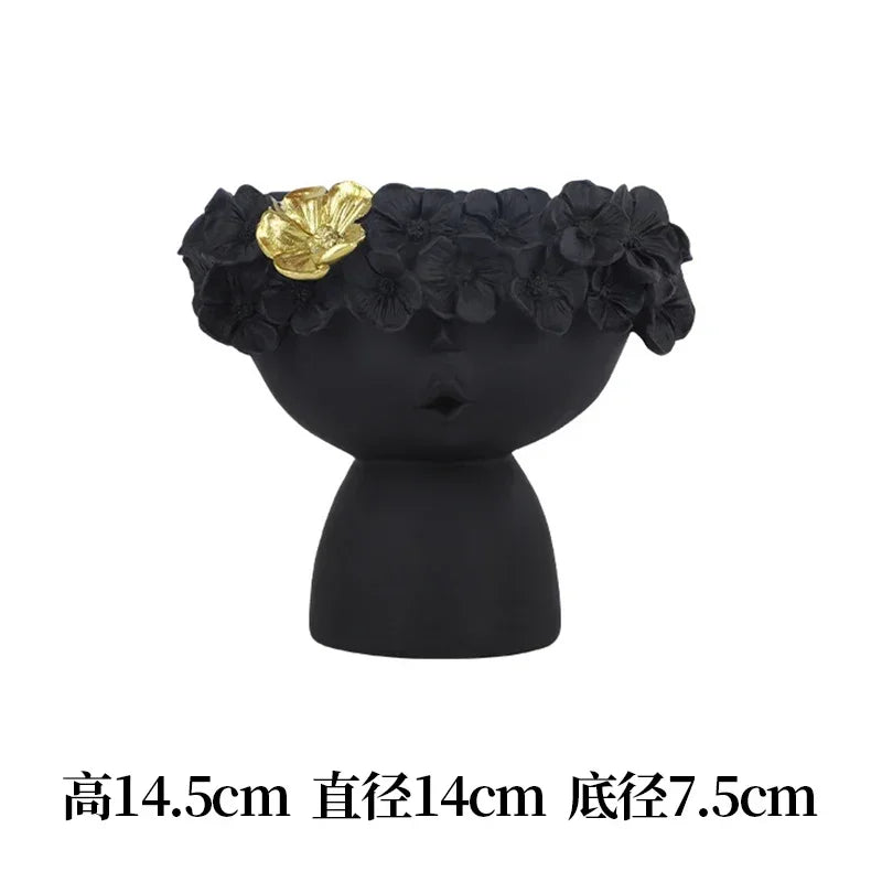Nordic Decoration Home  Flower Vase  Living Room Decoration  Vases Cute Girl Arranging Flower Container Desktop Accessories