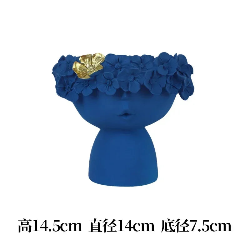 Nordic Decoration Home  Flower Vase  Living Room Decoration  Vases Cute Girl Arranging Flower Container Desktop Accessories