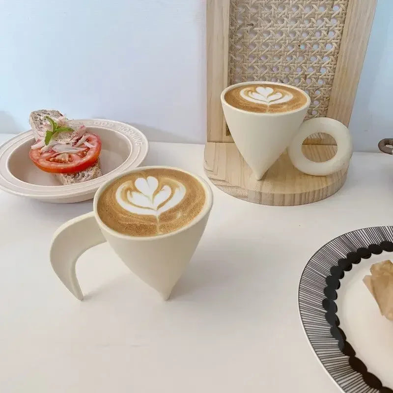 Simple Japanese Cream Coffee Mug Latte Nordic Creative Breakfast Mug Personalized Water Cup