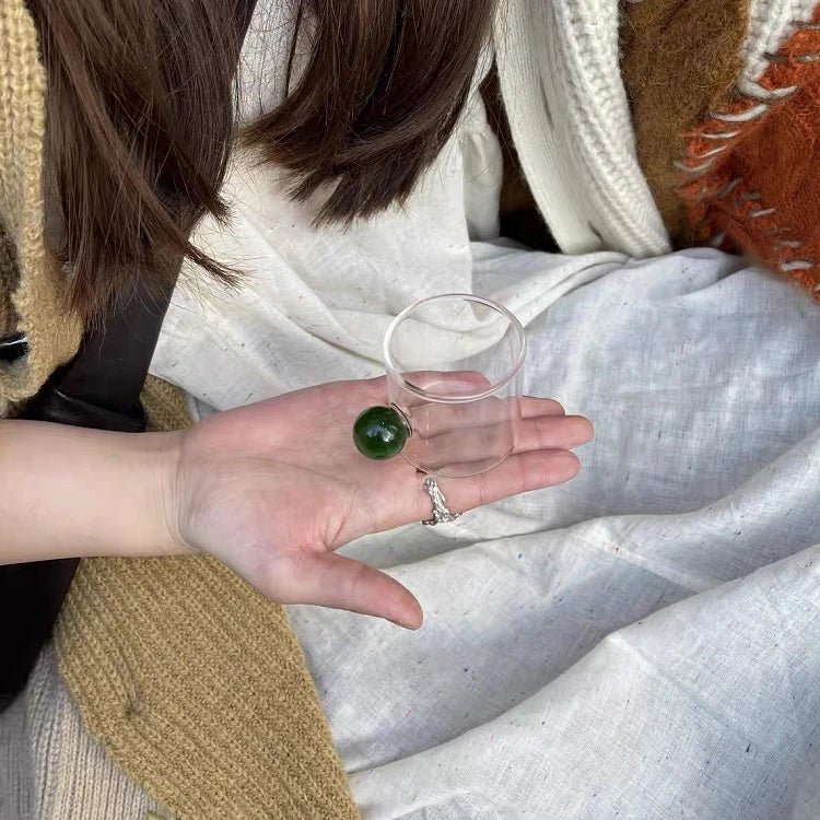 6PC Espresso Cups Small Tea Cup Set Heat Resistant Glass Teacups Bucket Table Decor 110ml Capacity