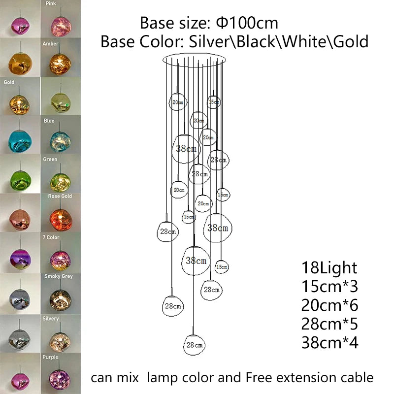 Nordic Lava LED Pendant Light Modern Light PVC Lighting Living Room Lights Indoor Deco Home Fixtures Loft Kitchen Hanging Lamps