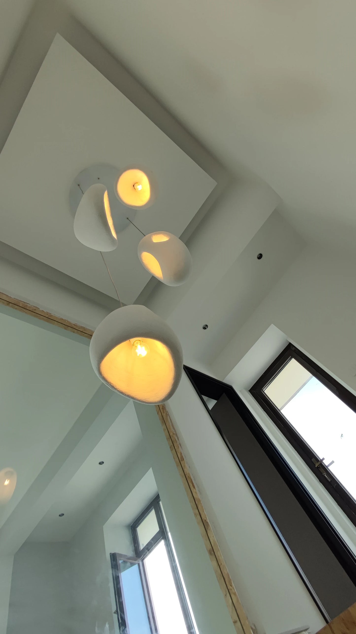 Nordic Villa Stairs Wabi Sabi E27 Led Pendant Lights Loft Bar Pendant Chandelier Lighting Irregular Lustre Hanging Lamp Fixtures