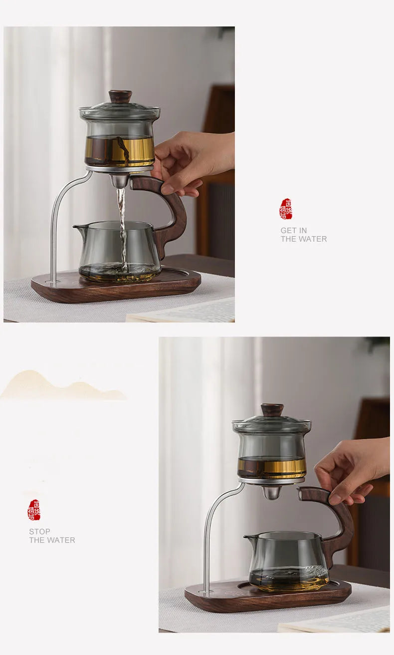 New Creative Design High-grade Magnetic Glass Teapot Kettle Infuser Teapot Water Separation Inner Magnetic Switch Tea Filtration