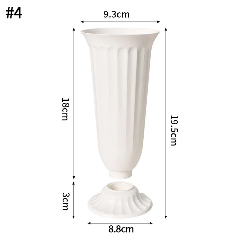 Nordic Vase Imitation Ceramic Flower Bottle Decorative Flowerpot Flower Arranging Ornament Plastic Home Plant Pot Wedding decor