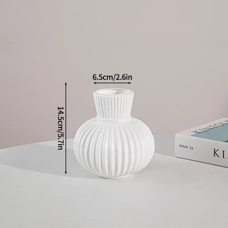 Nordic Vase Imitation Ceramic Flower Bottle Decorative Flowerpot Flower Arranging Ornament Plastic Home Plant Pot Wedding decor
