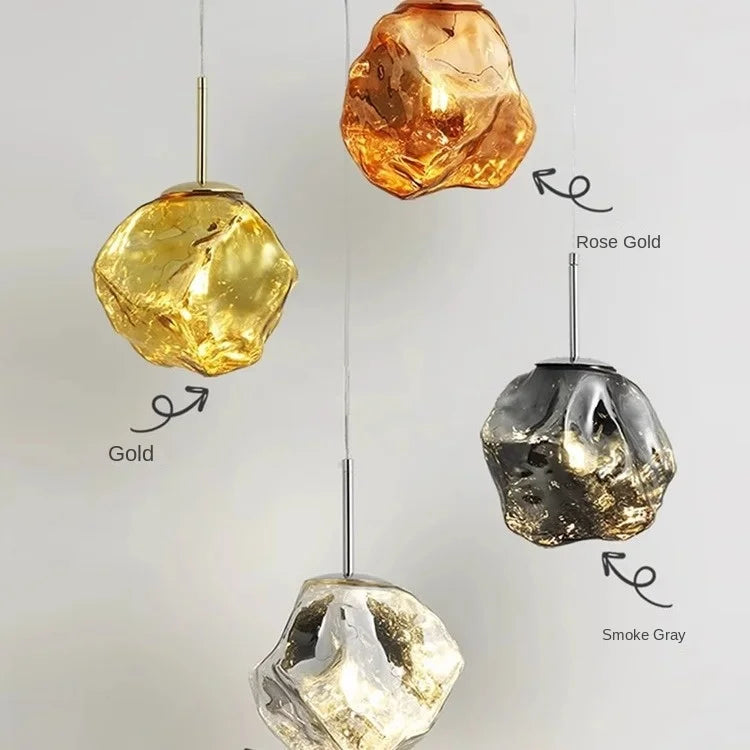 New Lava Glass Ice Cube Bedroom Bedside Chandelier Ceiling Chandelier Ceiling Pendant Lamp Ceiling Light Home Appliance