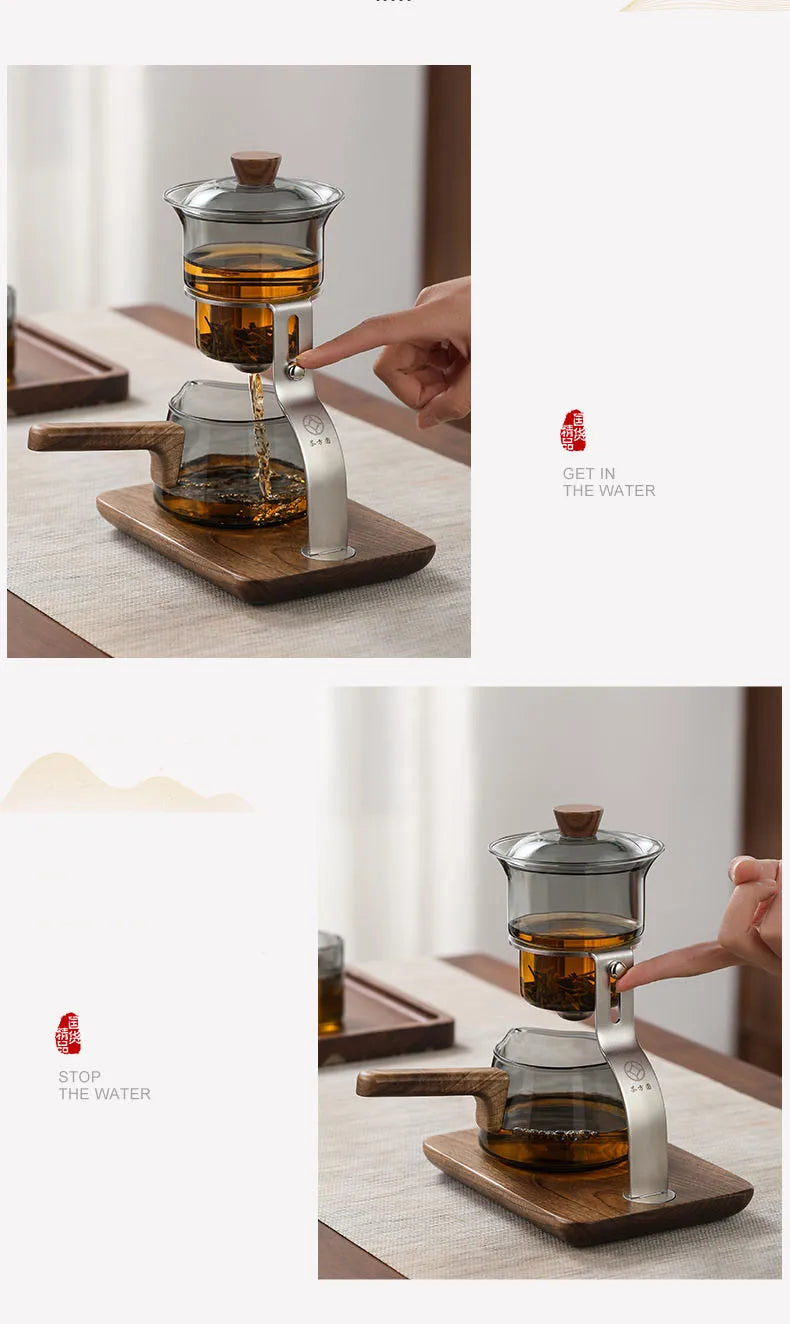 New Creative Design High-grade Magnetic Glass Teapot Kettle Infuser Teapot Water Separation Inner Magnetic Switch Tea Filtration