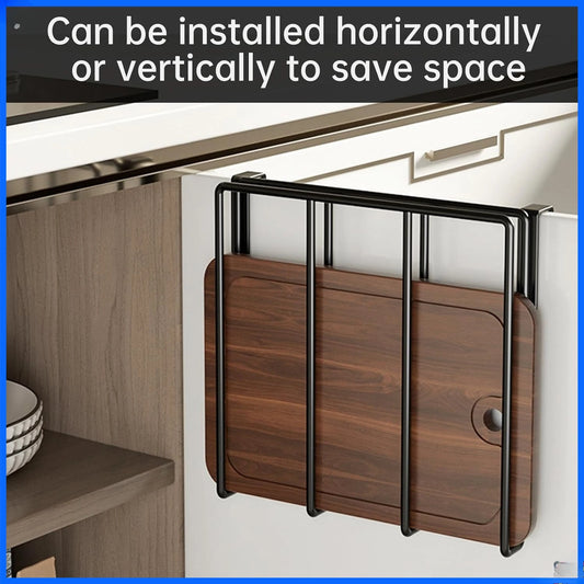 Kitchen Storage Rack for Cutting Boards,Pot Lid Holder, Wall-Mounted Cutting Board Rack,Wall-Mounted Chopping Board