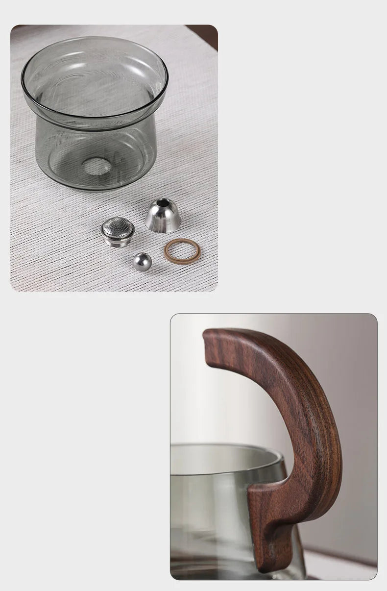 New Creative Design High-grade Magnetic Glass Teapot Kettle Infuser Teapot Water Separation Inner Magnetic Switch Tea Filtration