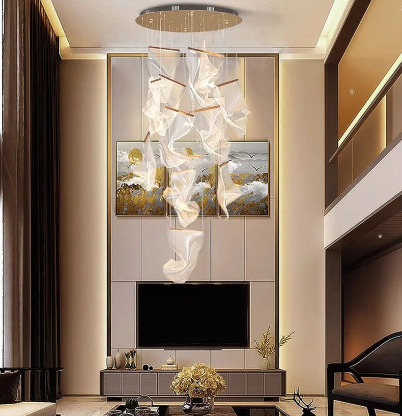 Modern home decor led lights pendant light lamps forstaircase Chandeliers for living room hanging light indoor lighting