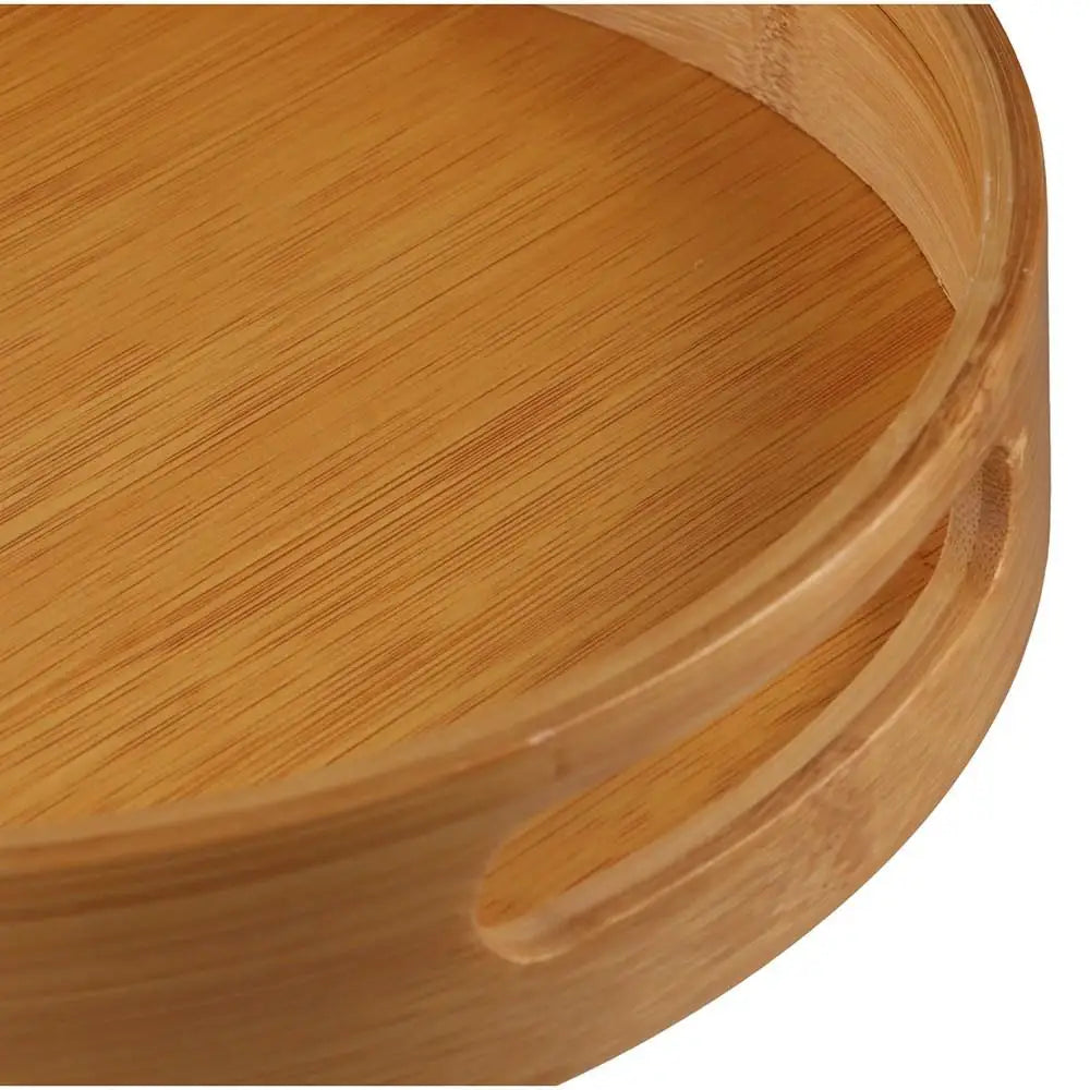 Snack Dessert Plate Multipurpose Wooden Round Tray Simple Light Tea Food Dish Practical Bamboo Plate Kitchen