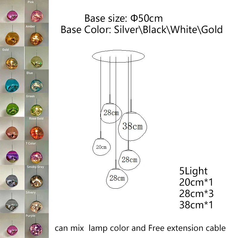 Nordic Lava LED Pendant Light Modern Light PVC Lighting Living Room Lights Indoor Deco Home Fixtures Loft Kitchen Hanging Lamps