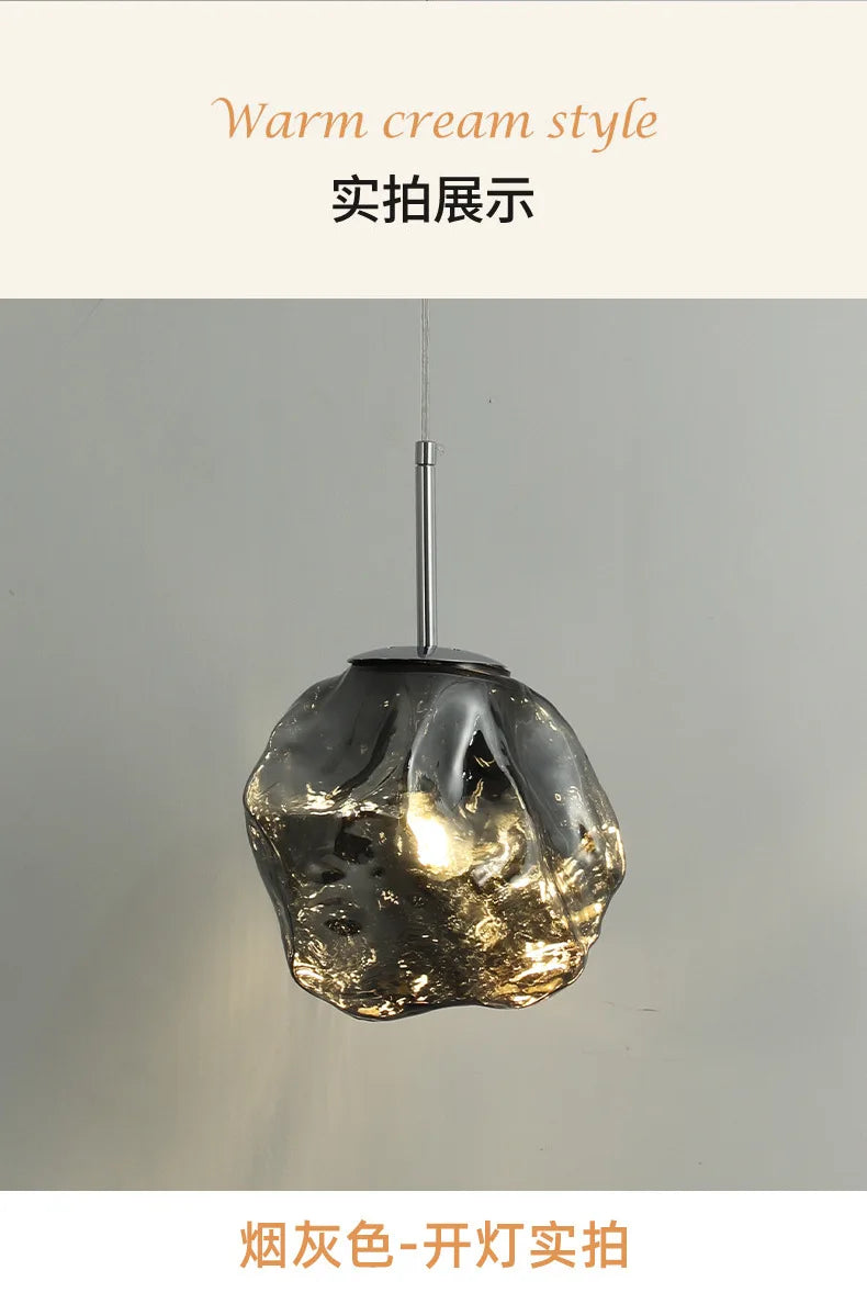 New Lava Glass Ice Cube Bedroom Bedside Chandelier Ceiling Chandelier Ceiling Pendant Lamp Ceiling Light Home Appliance