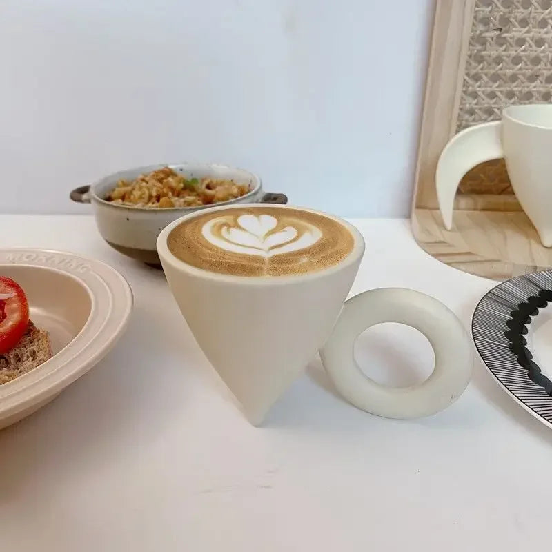 Simple Japanese Cream Coffee Mug Latte Nordic Creative Breakfast Mug Personalized Water Cup