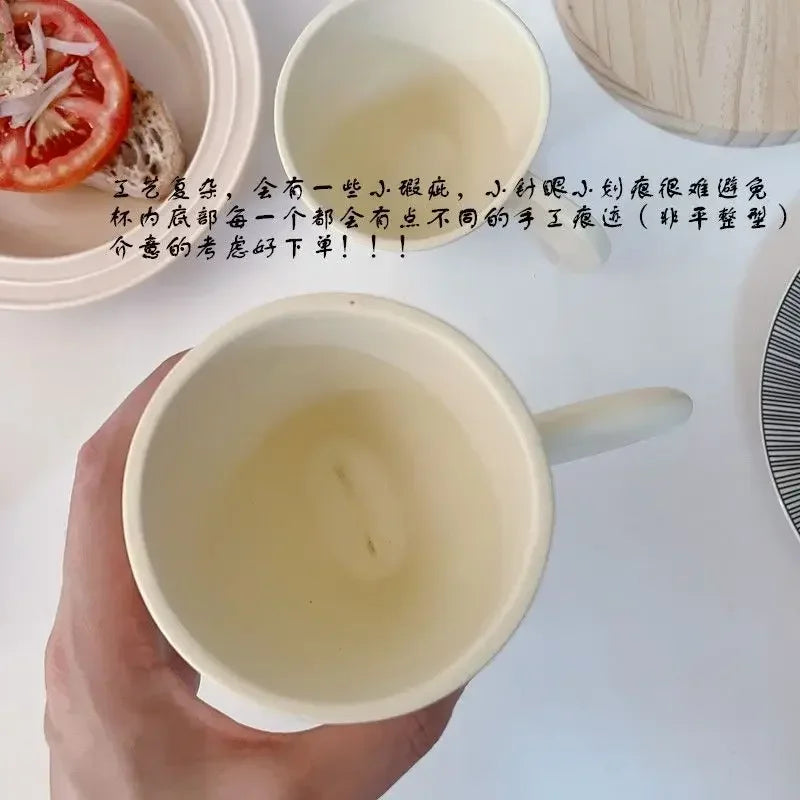 Simple Japanese Cream Coffee Mug Latte Nordic Creative Breakfast Mug Personalized Water Cup