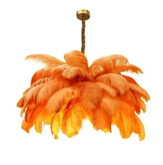 Nordic Ostrich Feather Lamp Led Pendant Lights Living Room Girl's Room Bedroom Indoor Lighting Chandelier Hanging Light Fixture